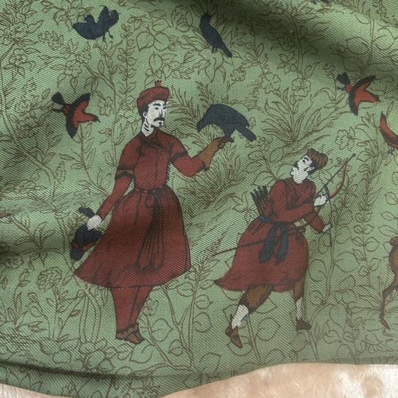 Vintage midi skirt Womens size 6 cottagecore folkcore peasant boho artsy green - Picture 2 of 16